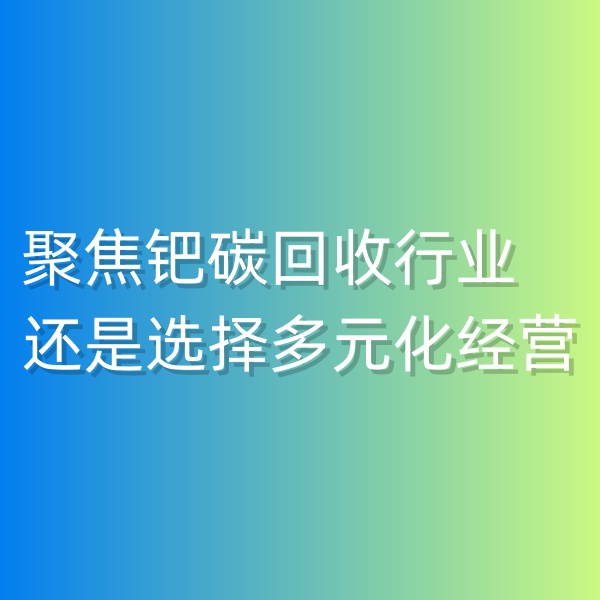 清輝鈀碳回收日記550，聚焦鈀碳回收行業(yè),還是選擇多元化經(jīng)營